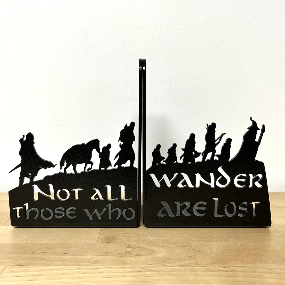 Lord of the Rings Metal Bookends Silhouette Not All Those Who Wander Are Lost